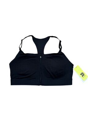 All In Motion Black High Support Sports Bra 34C Moisture-Wicking Quick-Dry Adjus